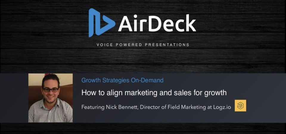 AirDeck Webinar featuring Nick Bennett at Logz.io