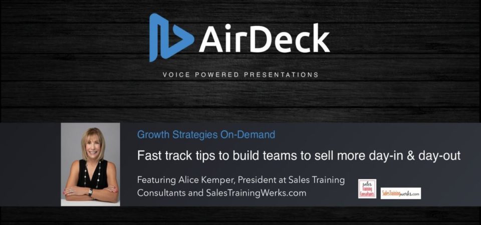 AirDeck Webinar featuring Alice Kemper at Sales Training Works