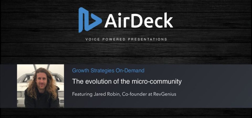 AirDeck Webinar featuring Jared Robin at RevGenius