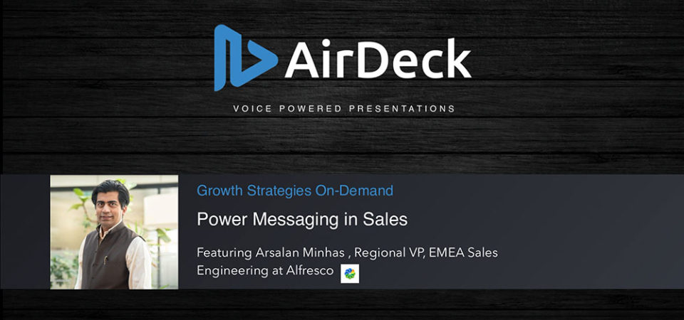 AirDeck Webinar featuring Arsalan Minhas at Alfresco