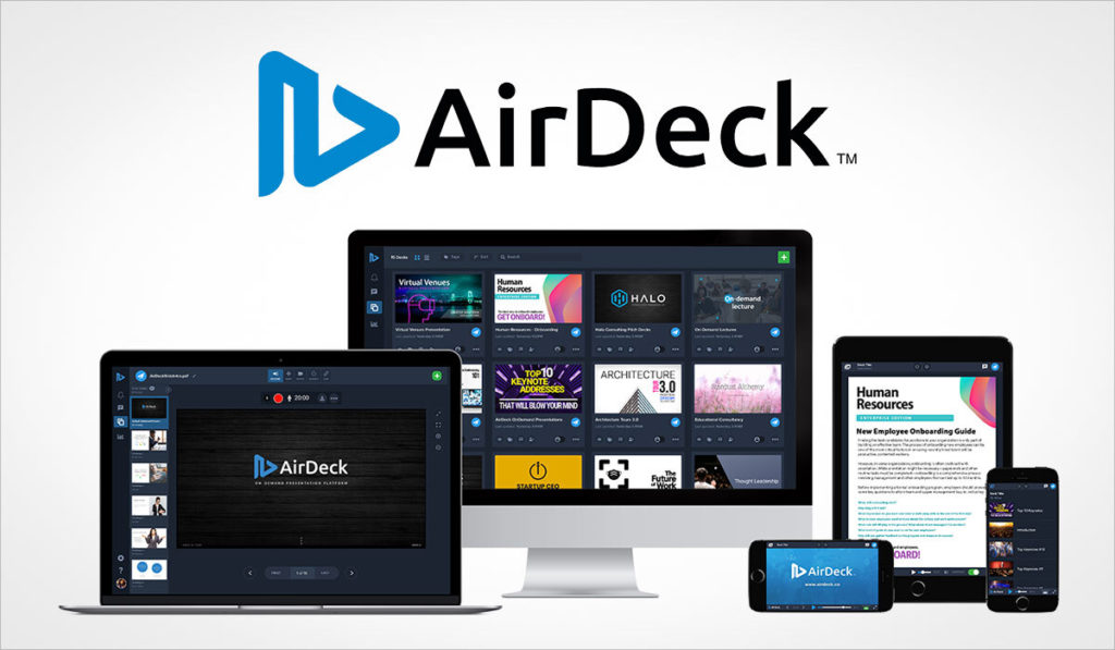 Group of computers and mobile devices displaying AirDeck