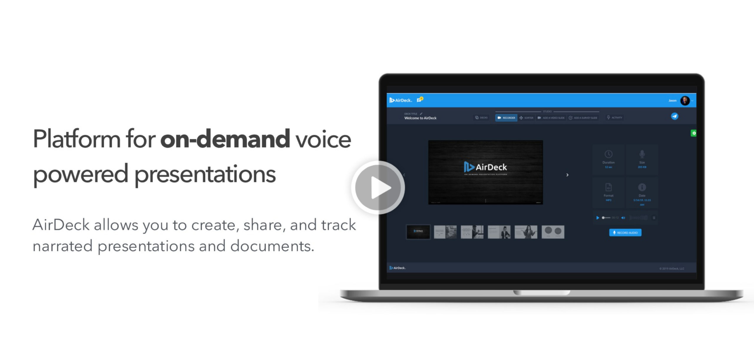 Laptop with AirDeck narrated presentations