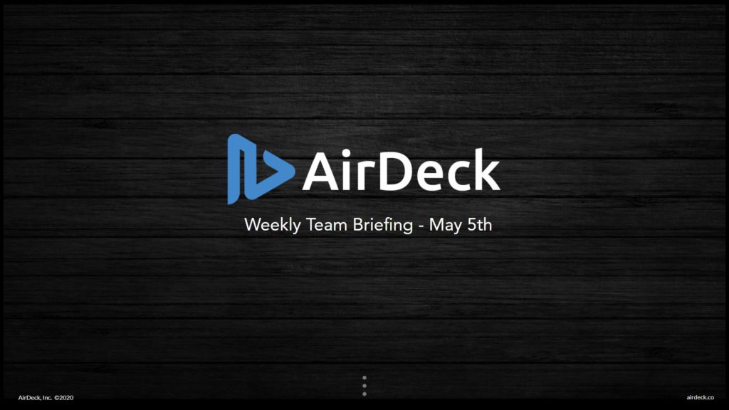 AirDeck Weekly Briefing Video Overlay
