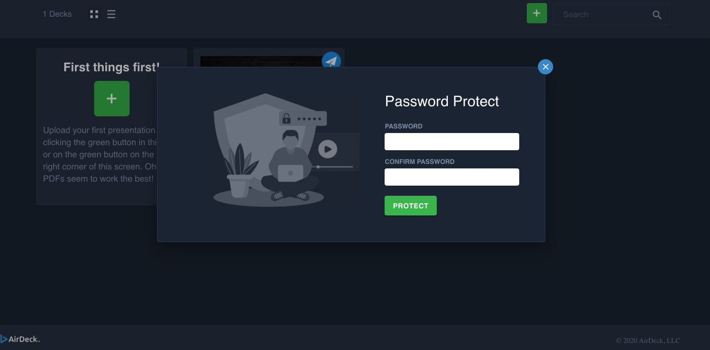 AirDeck password protect box